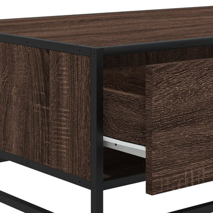 Coffee Table Brown Oak 90x57x35 cm Engineered Wood and Metal
