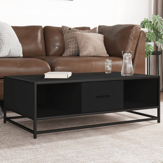 Coffee Table Black 100x57x35 cm Engineered Wood and Metal