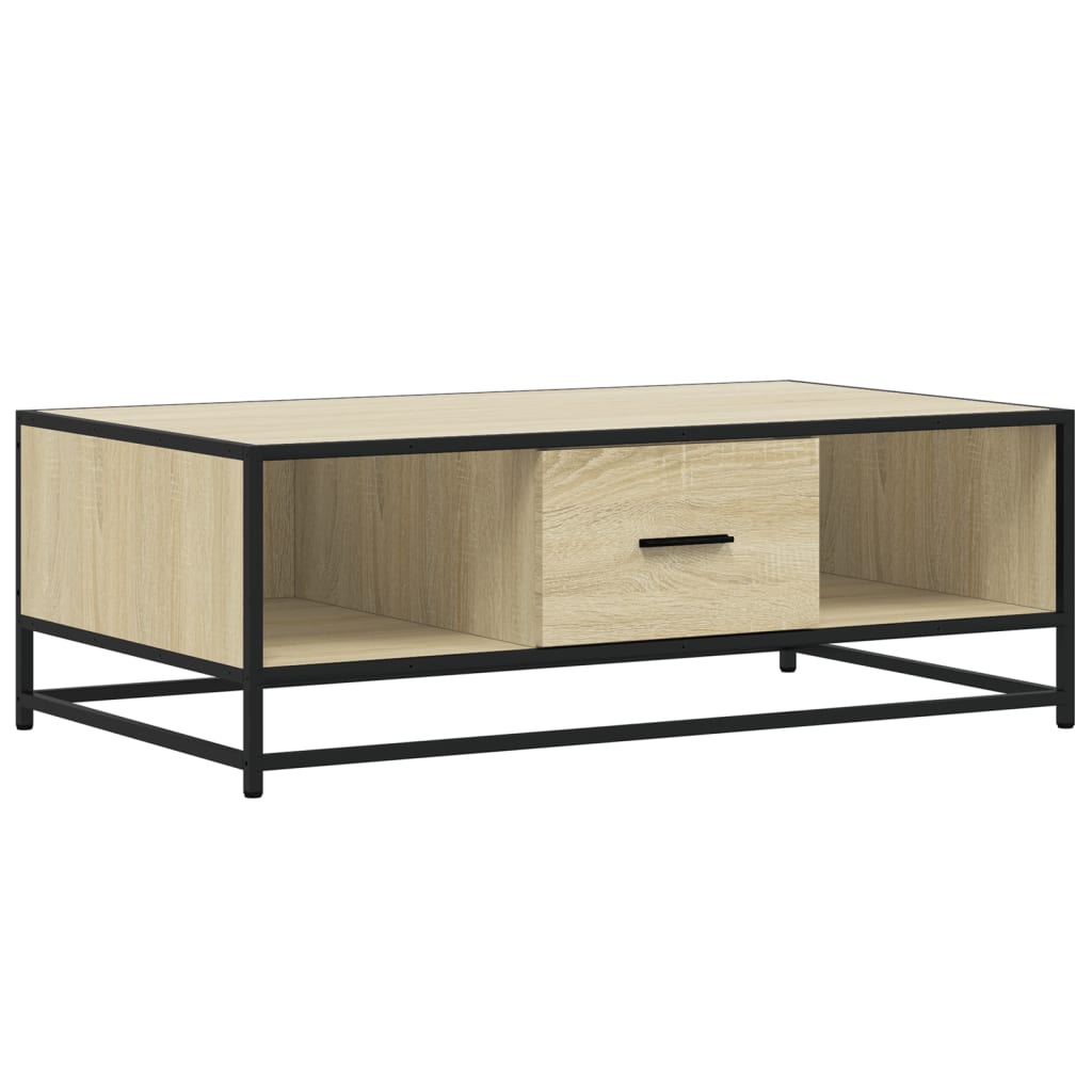 Coffee Table Sonoma Oak 100x57x35 cm Engineered Wood and Metal