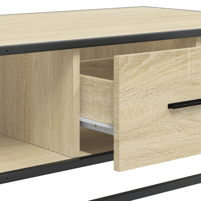 Coffee Table Sonoma Oak 100x57x35 cm Engineered Wood and Metal