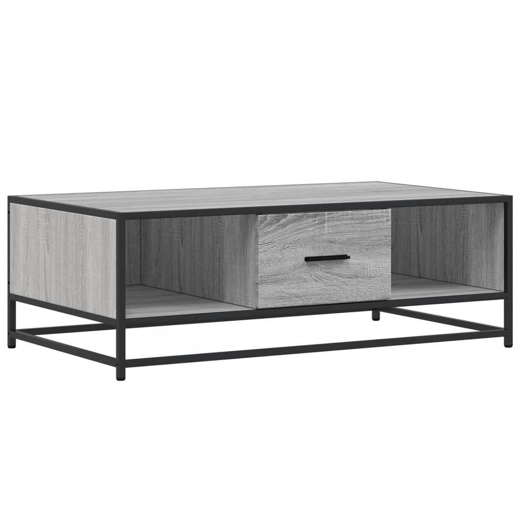 Coffee Table Grey Sonoma 100x57x35 cm Engineered Wood and Metal