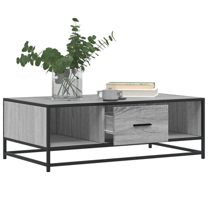 Coffee Table Grey Sonoma 100x57x35 cm Engineered Wood and Metal