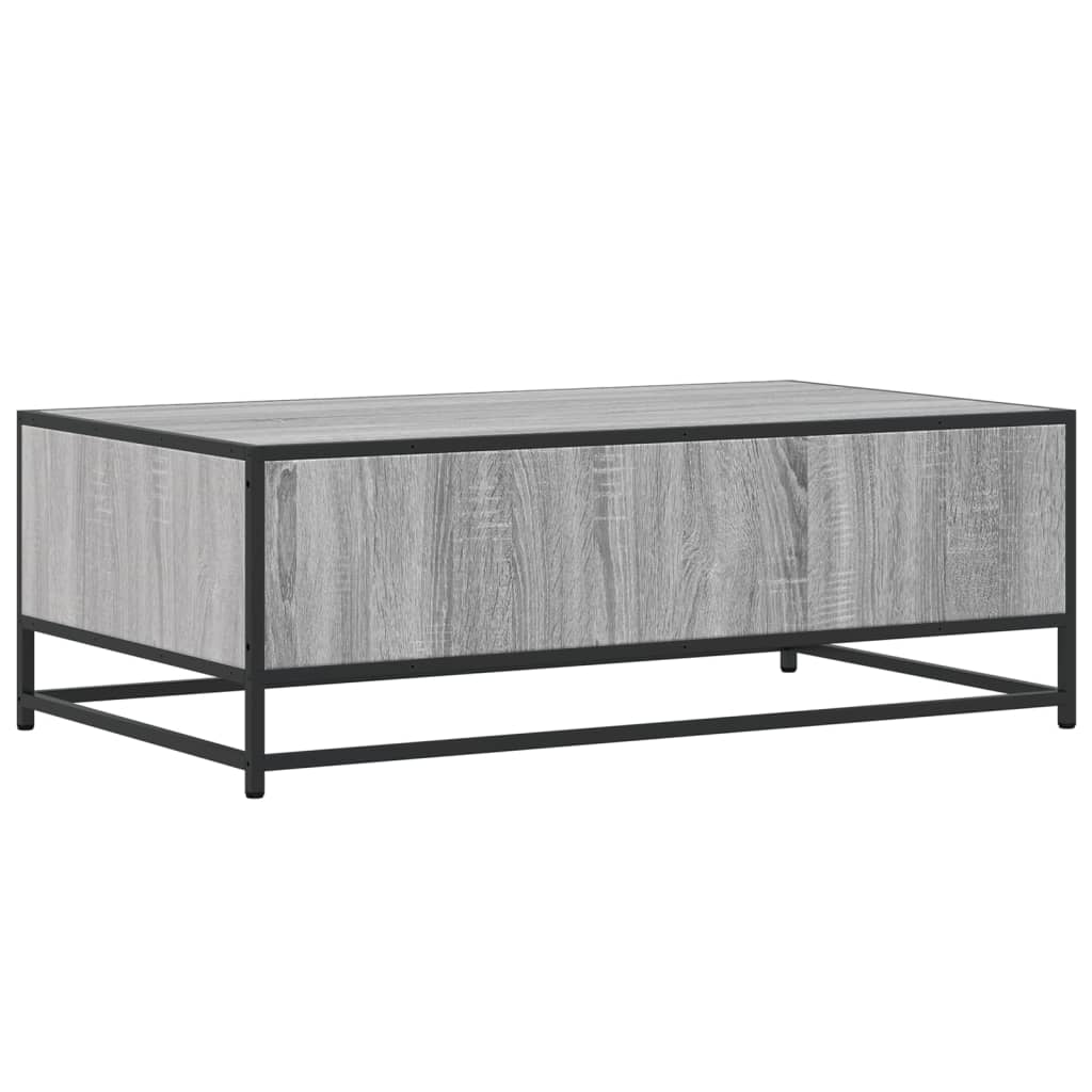 Coffee Table Grey Sonoma 100x57x35 cm Engineered Wood and Metal