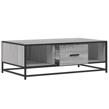 Coffee Table Grey Sonoma 100x57x35 cm Engineered Wood and Metal