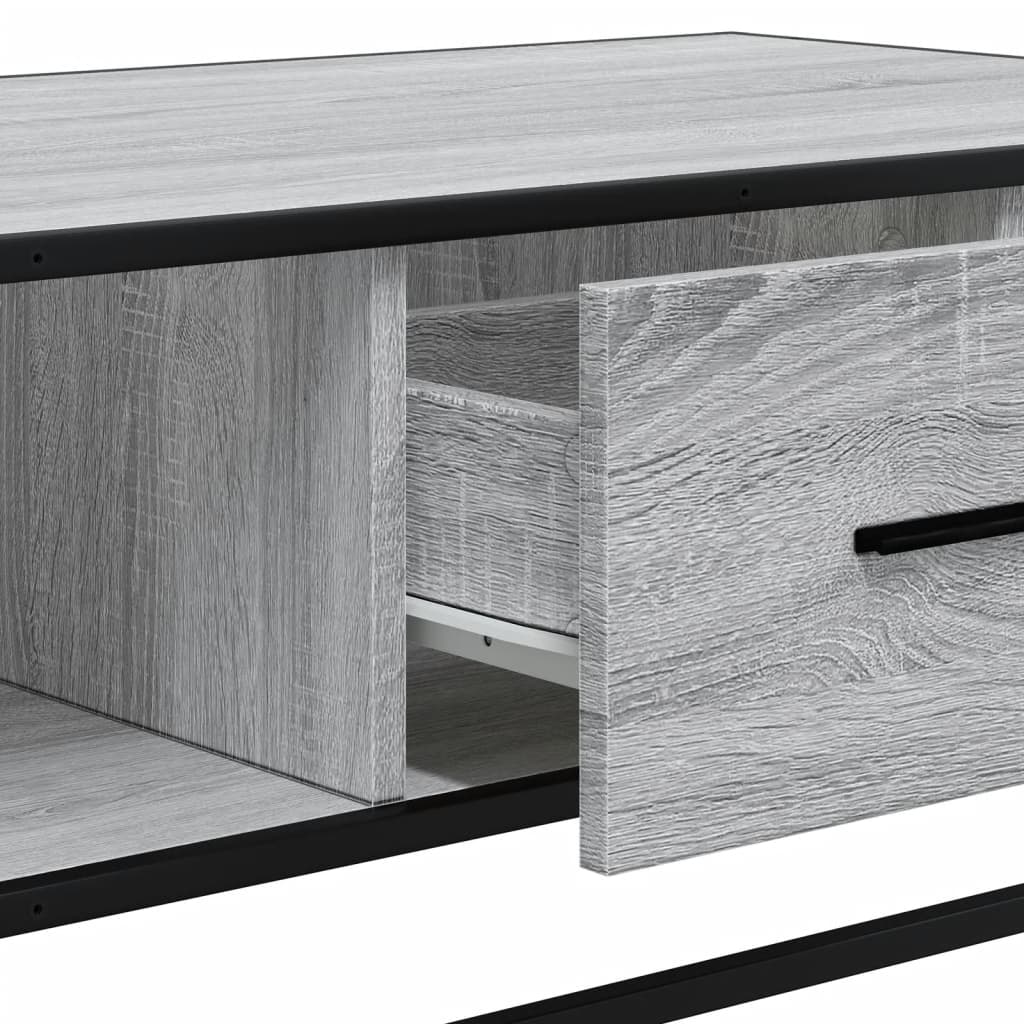 Coffee Table Grey Sonoma 100x57x35 cm Engineered Wood and Metal