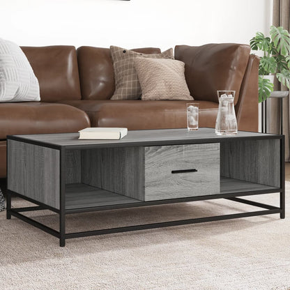 Coffee Table Grey Sonoma 100x57x35 cm Engineered Wood and Metal