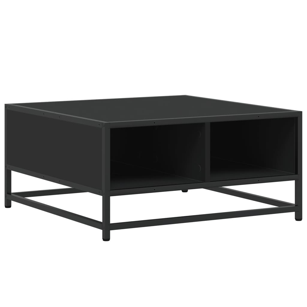 Coffee Table Black 60.5x60.5x30 cm Engineered Wood and Metal