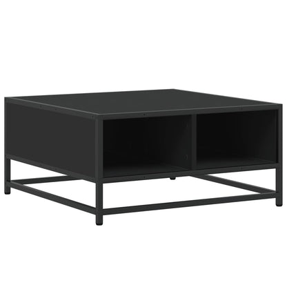Coffee Table Black 60.5x60.5x30 cm Engineered Wood and Metal