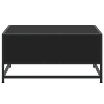 Coffee Table Black 60.5x60.5x30 cm Engineered Wood and Metal
