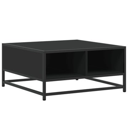 Coffee Table Black 60.5x60.5x30 cm Engineered Wood and Metal