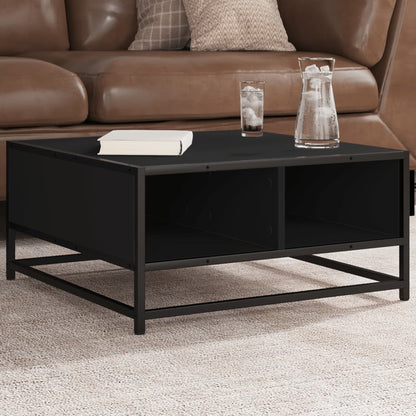 Coffee Table Black 60.5x60.5x30 cm Engineered Wood and Metal