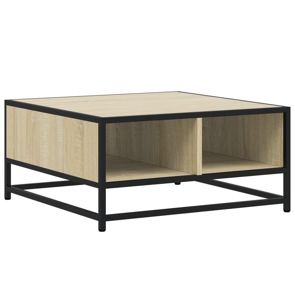 Coffee Table Sonoma Oak 60.5x60.5x30 cm Engineered Wood and Metal