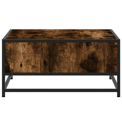 Coffee Table Smoked Oak 60.5x60.5x30 cm Engineered Wood and Metal