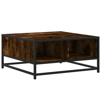 Coffee Table Smoked Oak 60.5x60.5x30 cm Engineered Wood and Metal