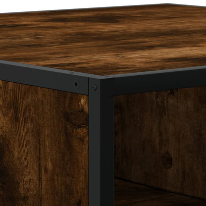 Coffee Table Smoked Oak 60.5x60.5x30 cm Engineered Wood and Metal