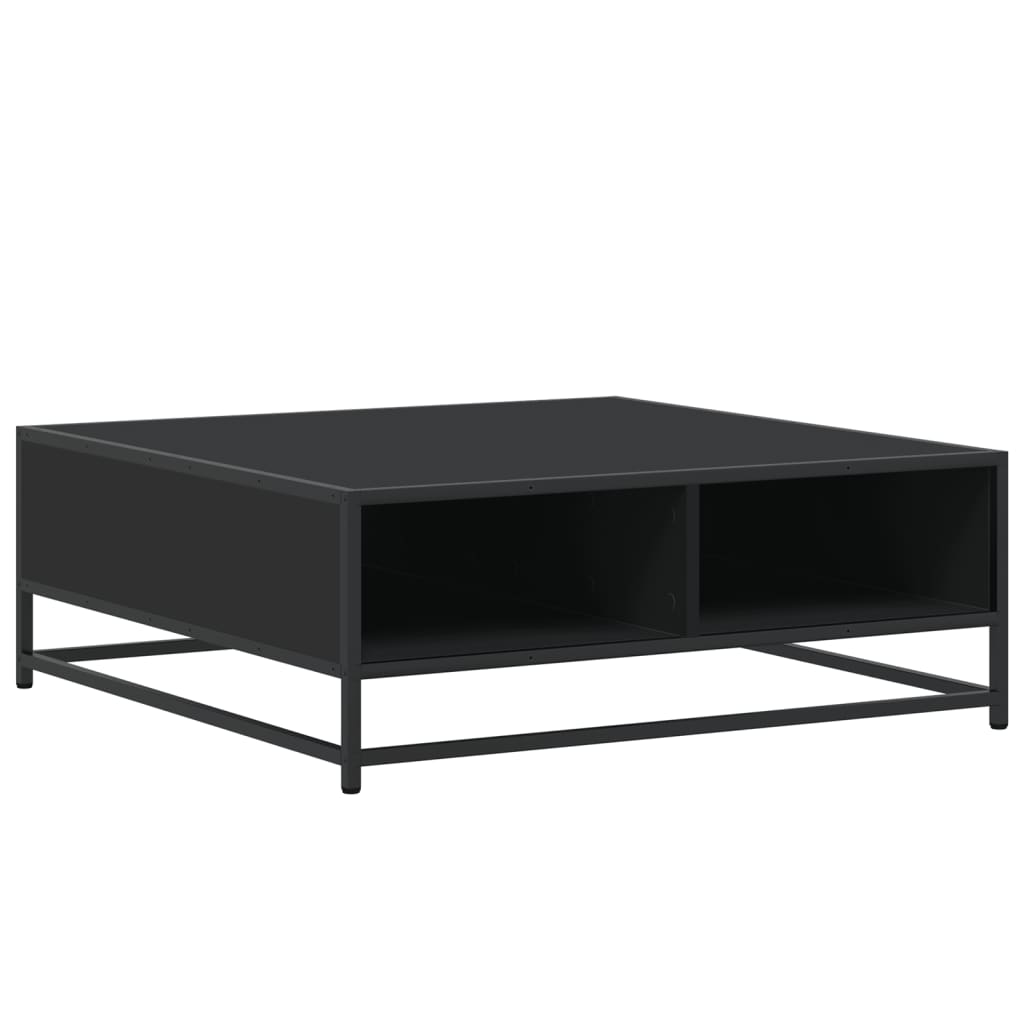 Coffee Table Black 80x80x30 cm Engineered Wood and Metal