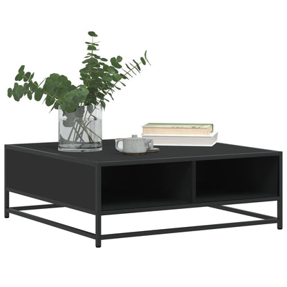 Coffee Table Black 80x80x30 cm Engineered Wood and Metal