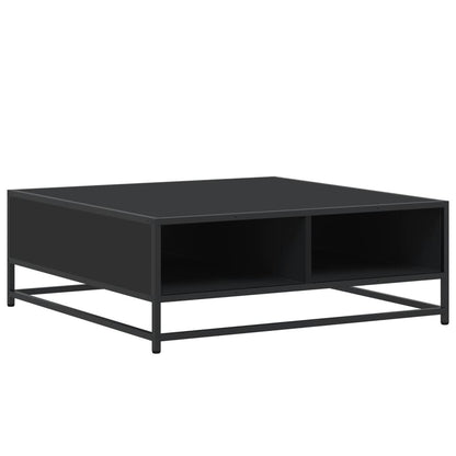 Coffee Table Black 80x80x30 cm Engineered Wood and Metal