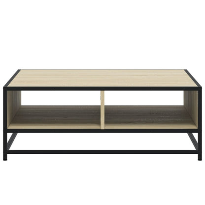 Coffee Table Sonoma Oak 80x80x30 cm Engineered Wood and Metal