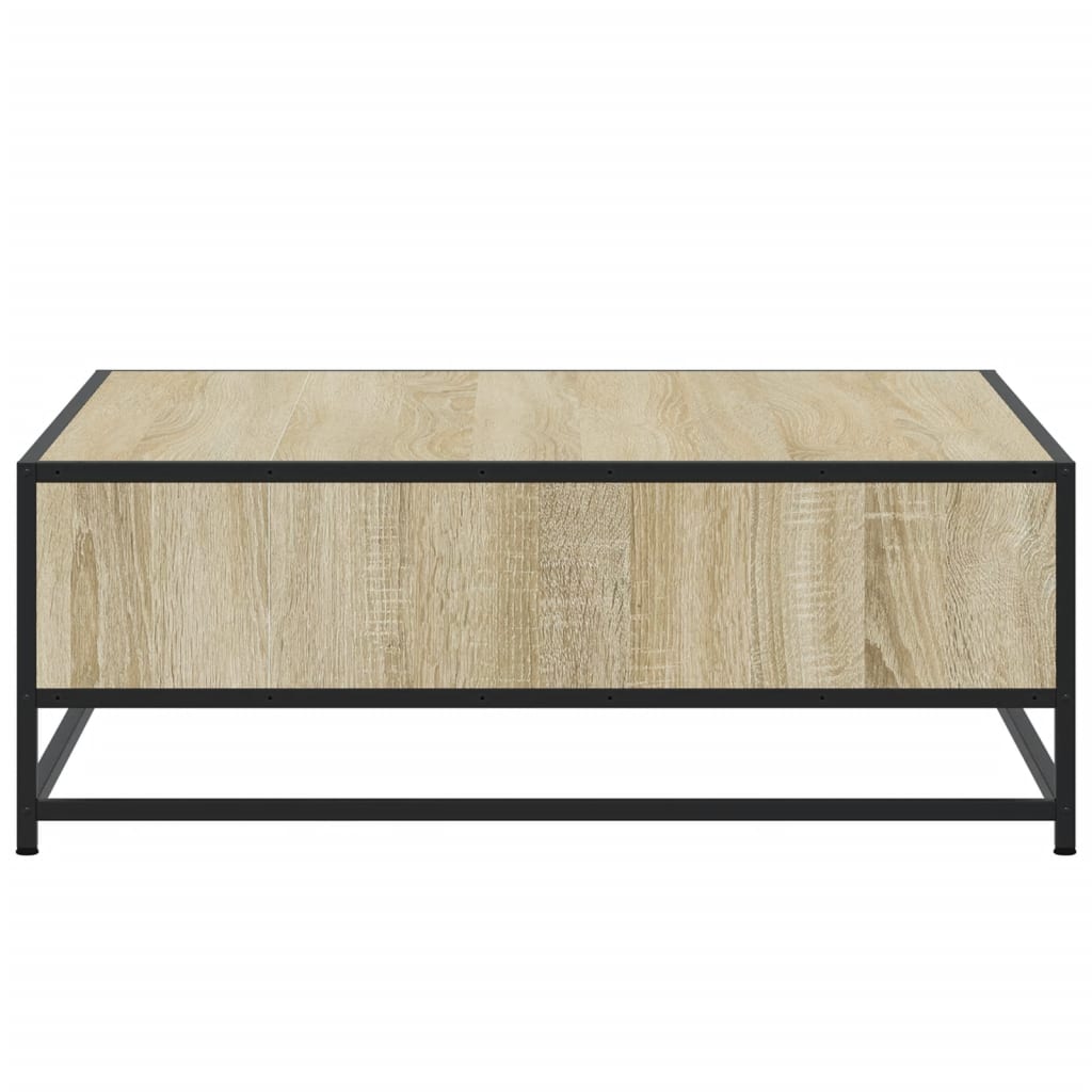 Coffee Table Sonoma Oak 80x80x30 cm Engineered Wood and Metal