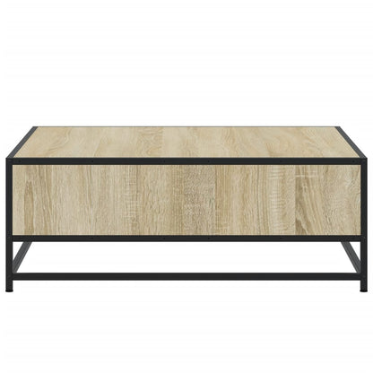 Coffee Table Sonoma Oak 80x80x30 cm Engineered Wood and Metal