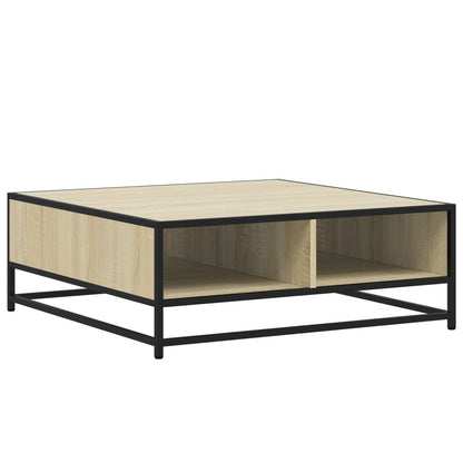 Coffee Table Sonoma Oak 80x80x30 cm Engineered Wood and Metal