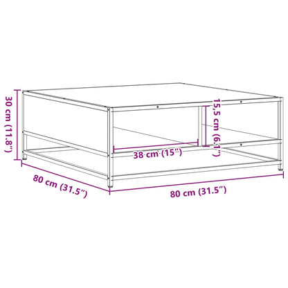 Coffee Table Sonoma Oak 80x80x30 cm Engineered Wood and Metal