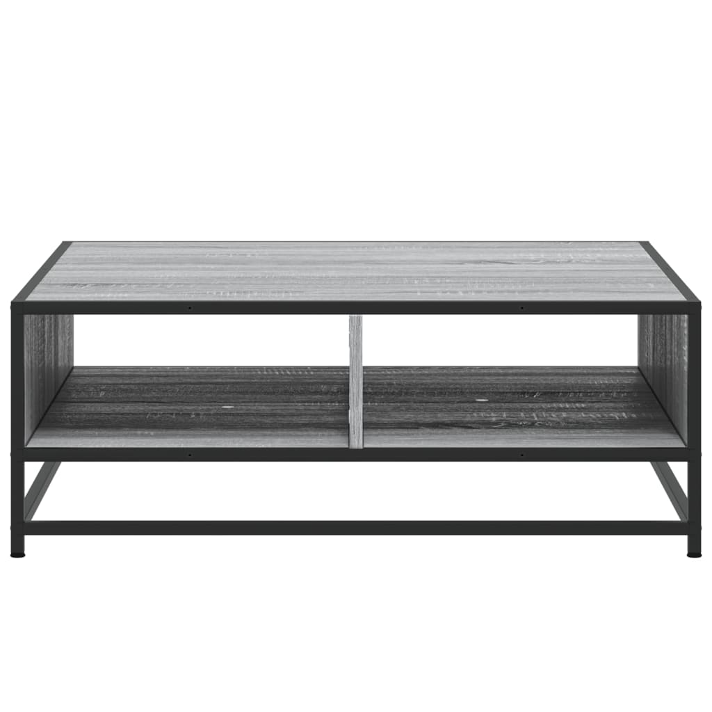 Coffee Table Grey Sonoma 80x80x30 cm Engineered Wood and Metal