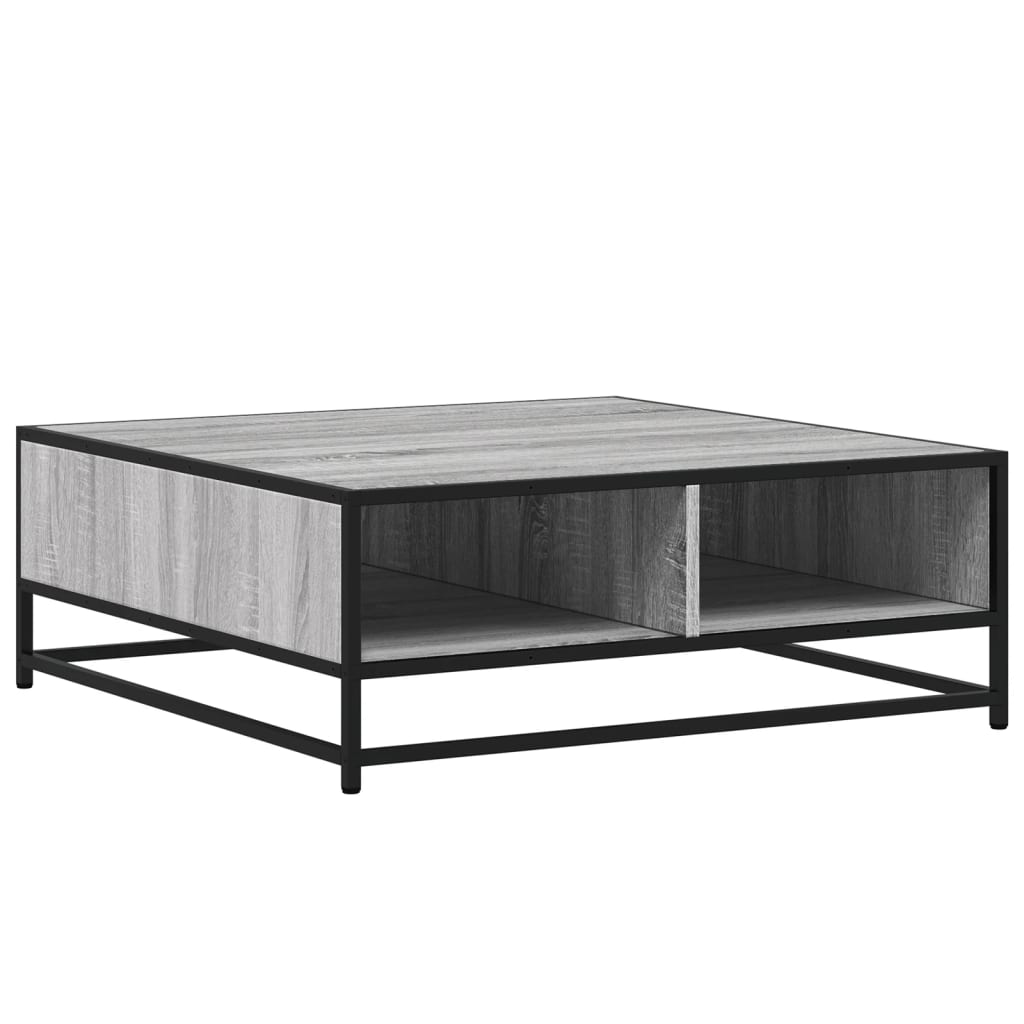 Coffee Table Grey Sonoma 80x80x30 cm Engineered Wood and Metal