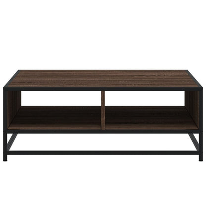 Coffee Table Brown Oak 80x80x30 cm Engineered Wood and Metal