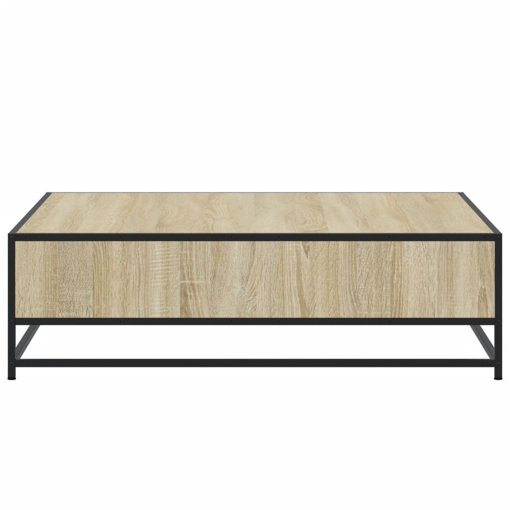 Coffee Table Sonoma Oak 100x100x30 cm Engineered Wood and Metal