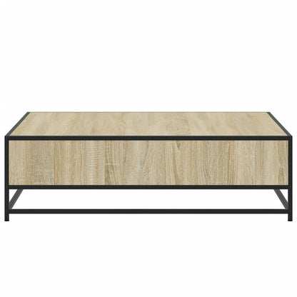 Coffee Table Sonoma Oak 100x100x30 cm Engineered Wood and Metal