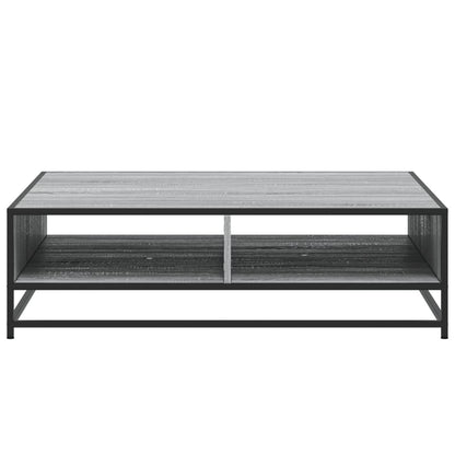 Coffee Table Grey Sonoma 100x100x30 cm Engineered Wood and Metal