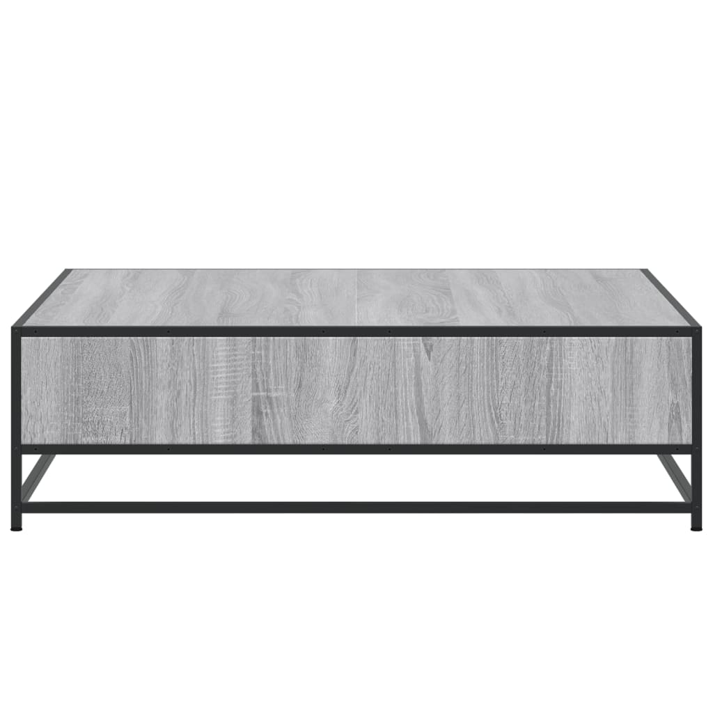 Coffee Table Grey Sonoma 100x100x30 cm Engineered Wood and Metal