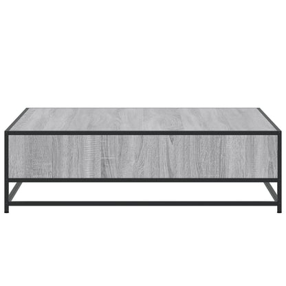 Coffee Table Grey Sonoma 100x100x30 cm Engineered Wood and Metal