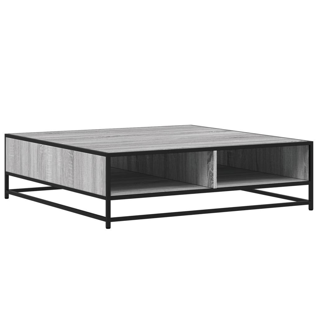 Coffee Table Grey Sonoma 100x100x30 cm Engineered Wood and Metal