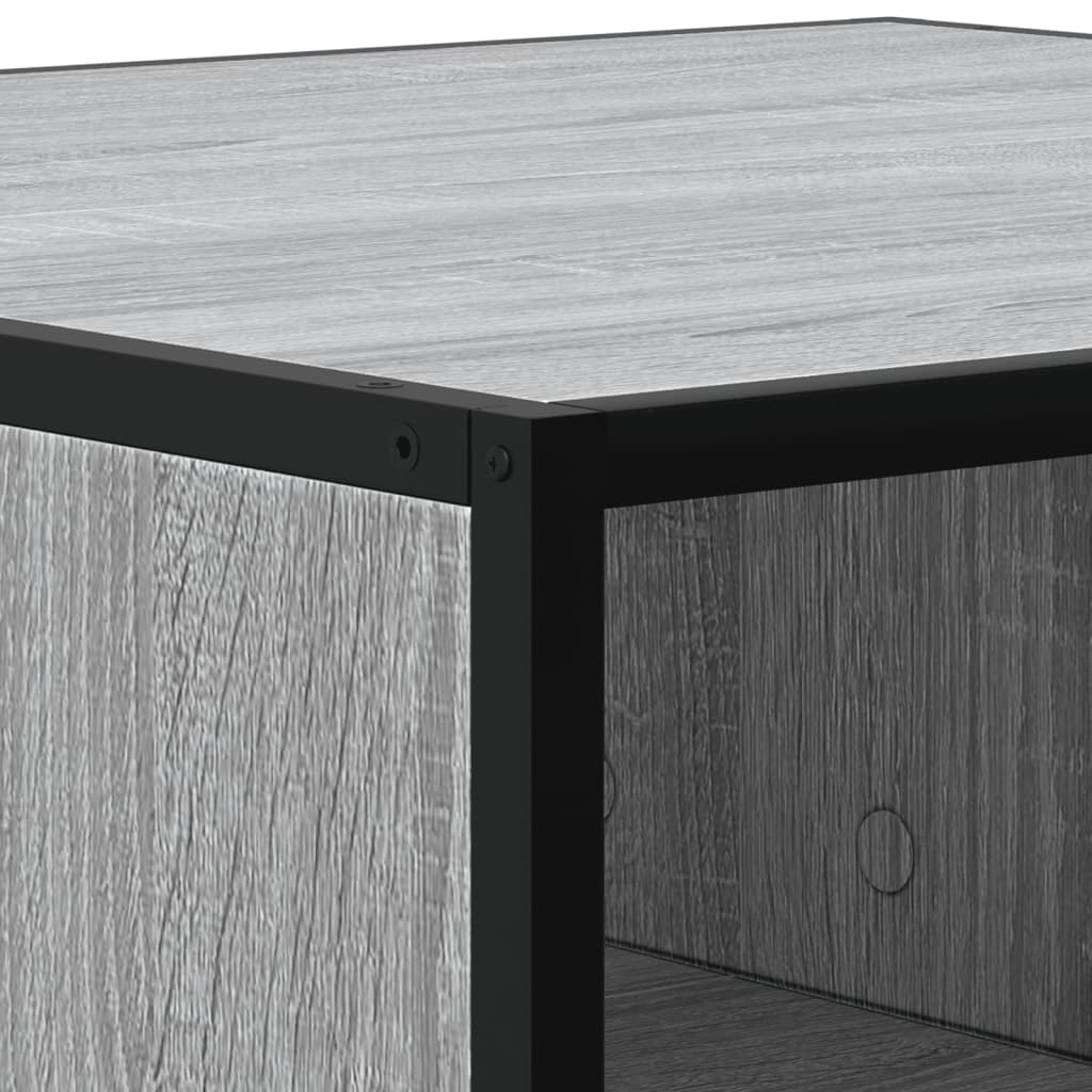 Coffee Table Grey Sonoma 100x100x30 cm Engineered Wood and Metal