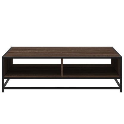 Coffee Table Brown Oak 100x100x30 cm Engineered Wood and Metal