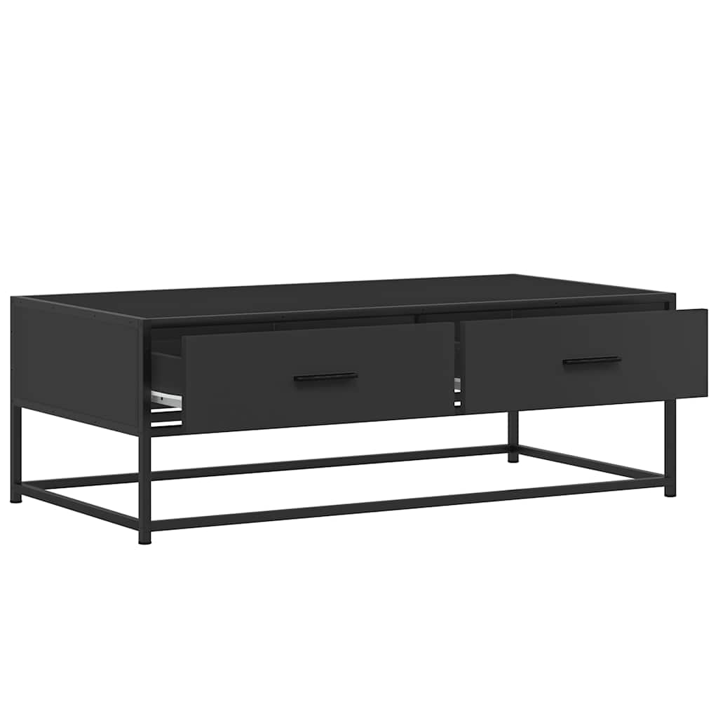 Coffee Table Black 100x50x35 cm Engineered Wood and Metal