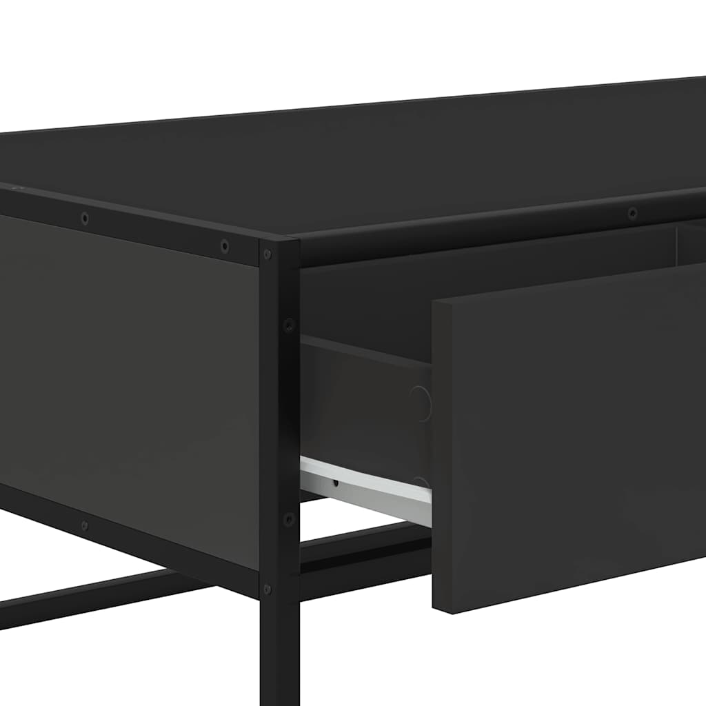 Coffee Table Black 100x50x35 cm Engineered Wood and Metal