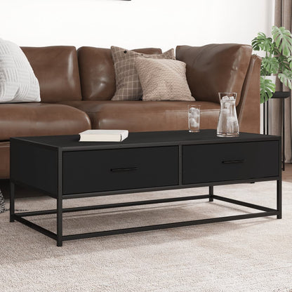 Coffee Table Black 100x50x35 cm Engineered Wood and Metal