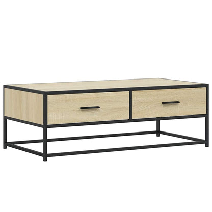 Coffee Table Sonoma Oak 100x50x35 cm Engineered Wood and Metal