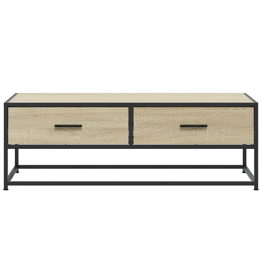 Coffee Table Sonoma Oak 100x50x35 cm Engineered Wood and Metal