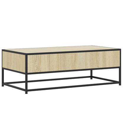 Coffee Table Sonoma Oak 100x50x35 cm Engineered Wood and Metal