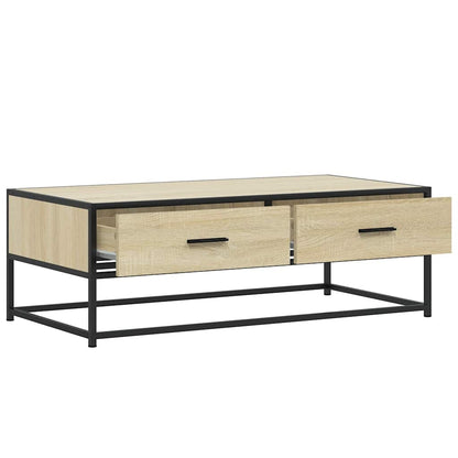 Coffee Table Sonoma Oak 100x50x35 cm Engineered Wood and Metal