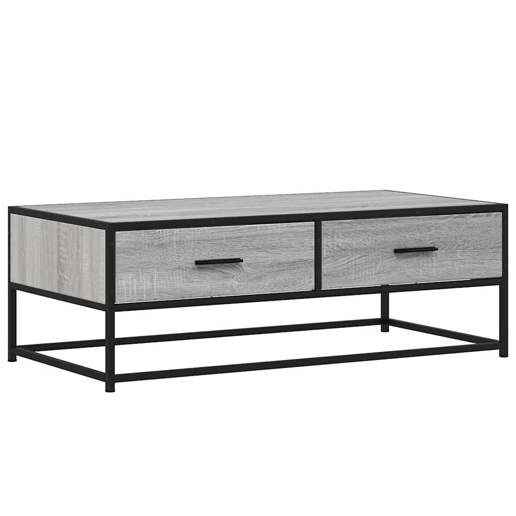 Coffee Table Grey Sonoma 100x50x35 cm Engineered Wood and Metal