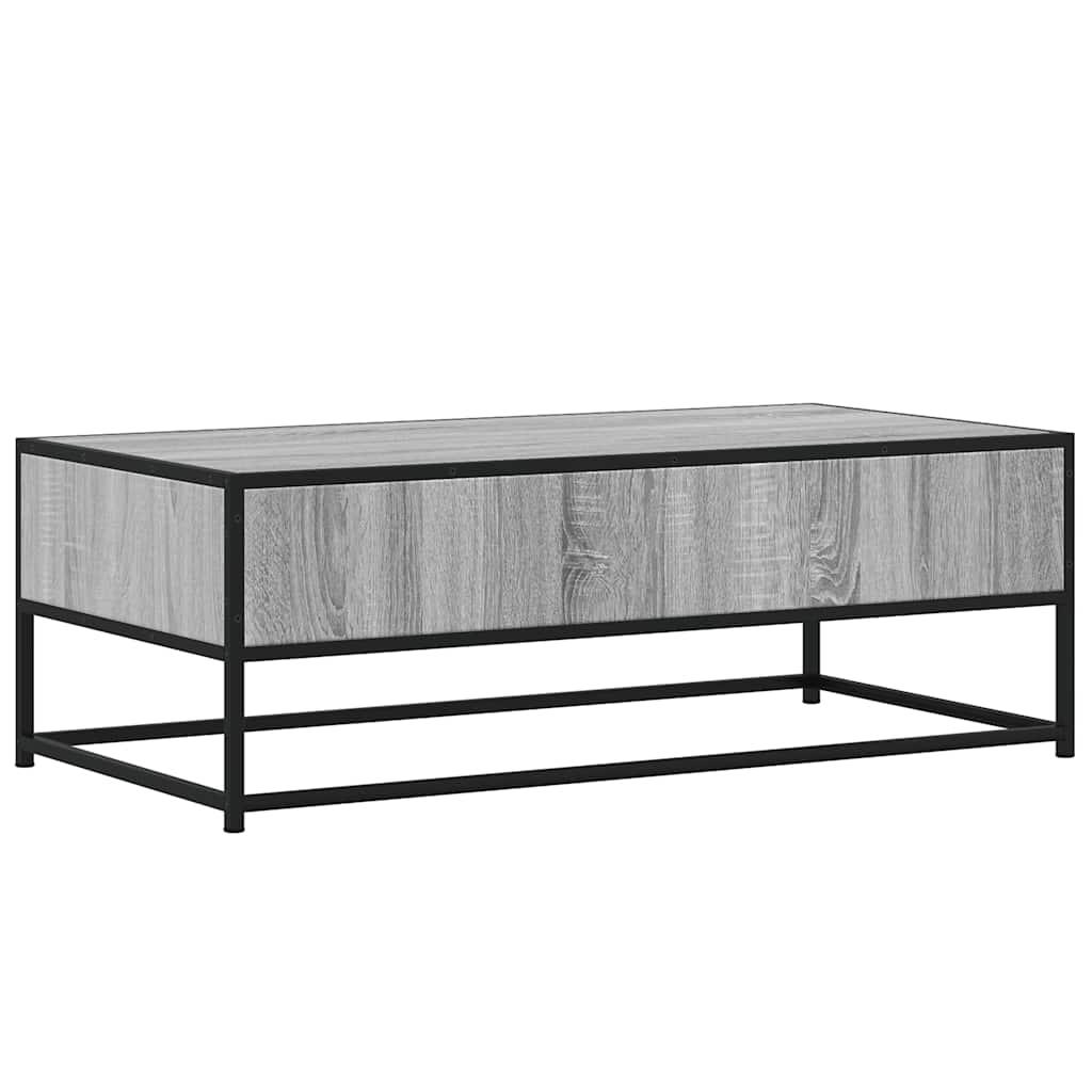 Coffee Table Grey Sonoma 100x50x35 cm Engineered Wood and Metal