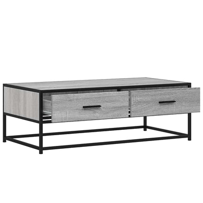 Coffee Table Grey Sonoma 100x50x35 cm Engineered Wood and Metal