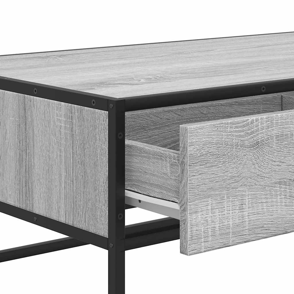 Coffee Table Grey Sonoma 100x50x35 cm Engineered Wood and Metal