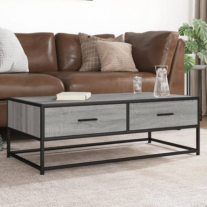 Coffee Table Grey Sonoma 100x50x35 cm Engineered Wood and Metal